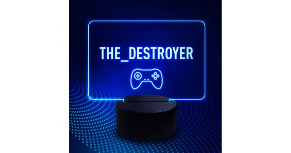 Custom Triple Gamertag Light: Personalised Gamer Night Light