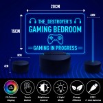 Personalised GAMER TAG Sign Gaming Sign For Boys Bedroom LED