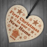 First Christmas New Home Personalised Wooden Bauble Tree Decor