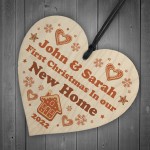 First Christmas In NEW HOME Personalised Wood Heart Christmas