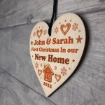 First Christmas In NEW HOME Personalised Wood Heart Christmas