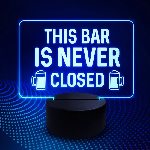 Funny Bar Sign Neon Light Up Sign Plaque Man Cave Home Pub Sign