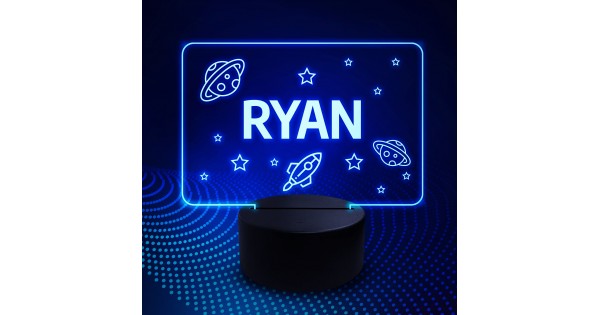 Personalised Boys Bedroom Sign Gift For Brother Son LED Light