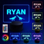 Personalised Boys Bedroom Dinosaur Theme Neon LED Sign 