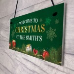 PERSONALISED Christmas At The SURNAME Sign Christmas Sign Family
