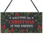 Personalised Christmas Welcome Sign Family Christmas Home