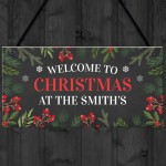 Personalised Christmas Welcome Sign Family Christmas Home