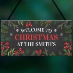 Personalised Christmas Welcome Sign Family Christmas Home