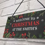 Personalised Christmas Welcome Sign Family Christmas Home