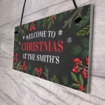 Personalised Christmas Welcome Sign Family Christmas Home