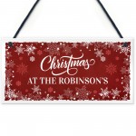 Personalised Christmas Sign 'Surname' Plaque Christmas Decor