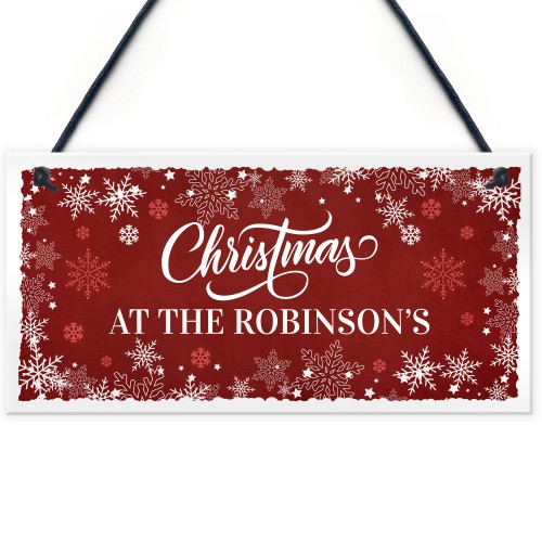 Personalised Christmas Sign 'Surname' Plaque Christmas Decor