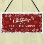 Personalised Christmas Sign 'Surname' Plaque Christmas Decor