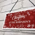 Personalised Christmas Sign 'Surname' Plaque Christmas Decor