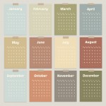 Full Year Montly Wall Planner A3 Calendar Wall Planner Undated
