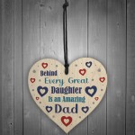 Funny Daddy Daughter Gift Wood Heart Daughter Gift From Dad