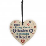 Funny Daddy Daughter Gift Wood Heart Daughter Gift From Dad