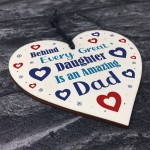 Funny Daddy Daughter Gift Wood Heart Daughter Gift From Dad