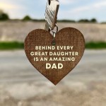 Daughter Gifts From Dad Wood Keyring Funny Daddy Daughter Gift