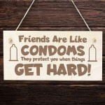 Funny Friendship Plaque Wood Sign Gift For Friends Cheer Up 