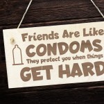 Funny Friendship Plaque Wood Sign Gift For Friends Cheer Up 