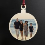 Personalised Custom Photo Wooden Bauble Tree Decoration Family Personalised Custom Photo Wooden Bauble Tree Decoration Family