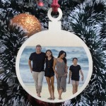 Personalised Custom Photo Wooden Bauble Tree Decoration Family Personalised Custom Photo Wooden Bauble Tree Decoration Family