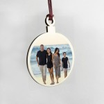Personalised Custom Photo Wooden Bauble Tree Decoration Family Personalised Custom Photo Wooden Bauble Tree Decoration Family