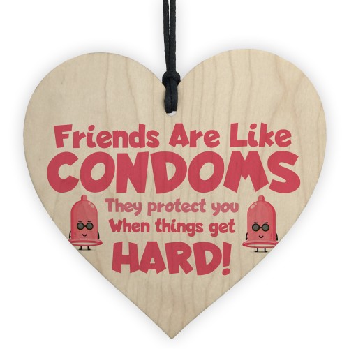  Best Friend Sign Funny Rude Friendship Gift Wood Heart Friend