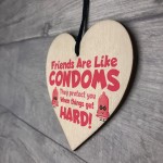  Best Friend Sign Funny Rude Friendship Gift Wood Heart Friend
