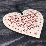 Friendship Best Friend Plaque Gift For Christmas Wooden Heart