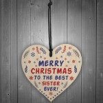 Sister Merry Christmas Gifts From Brother Wooden Heart Gift