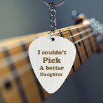 Daughter Gift From Mum Dad Engraved Guitar Pick Keyring