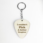 Daughter Gift From Mum Dad Engraved Guitar Pick Keyring