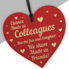 Chance Made Us Colleagues Gift Wood Heart Leaving Job Friend