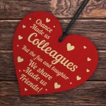 Chance Made Us Colleagues Gift Wood Heart Leaving Job Friend