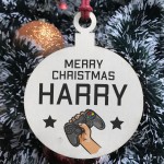Personalised Gamer Gift Wood Bauble Son Brother Gift Gaming Sign
