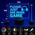 Gaming ONE MORE GAME Funny Gaming Neon LED Sign Boys Bedroom