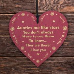 Auntie Gifts From Niece Nephew Wooden Hanging Heart Gift