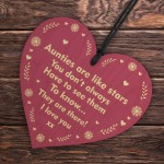 Auntie Gifts From Niece Nephew Wooden Hanging Heart Gift