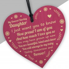 Daughter Gifts From Mum Wooden Hanging Heart Gift For Her