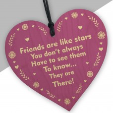 Friendship Gift For Her Wooden Heart Inspirational Gift For Her