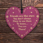Friendship Gift For Her Wooden Heart Inspirational Gift For Her