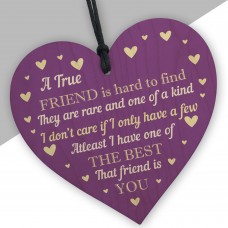 Friendship Plaque Best Friend Gift TRUE FRIEND Wood Heart