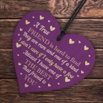 Friendship Plaque Best Friend Gift TRUE FRIEND Wood Heart
