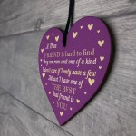 Friendship Plaque Best Friend Gift TRUE FRIEND Wood Heart