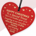 Christmas Gift Wood Heart Sign Novelty Friendship Gift