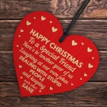 Christmas Gift Wood Heart Sign Novelty Friendship Gift