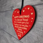 Christmas Gift Wood Heart Sign Novelty Friendship Gift