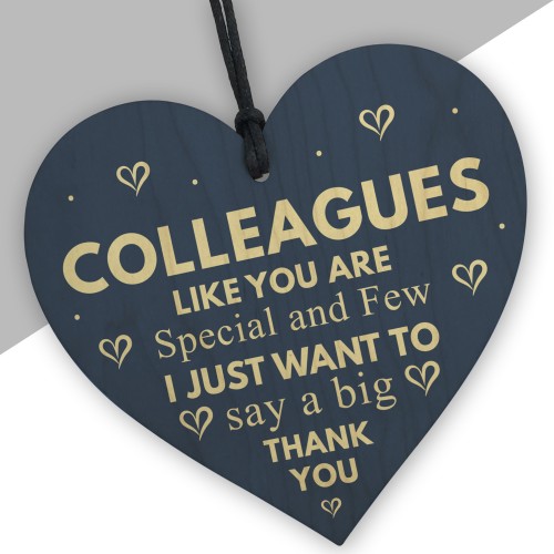 Handmade Wooden Hanging Heart Gift For Colleague Work Leaving